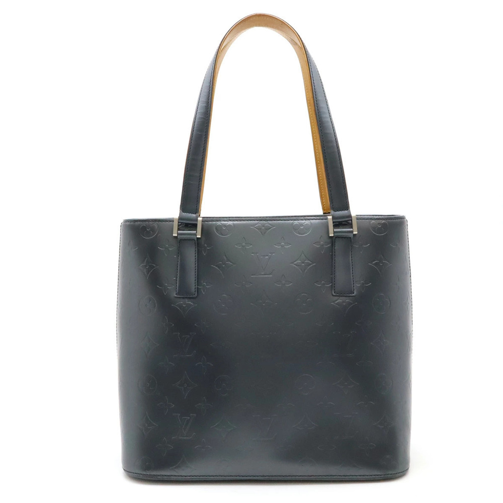 LOUIS VUITTON Monogram Matte Stockton Tote Bag Shoulder Hobo Blue